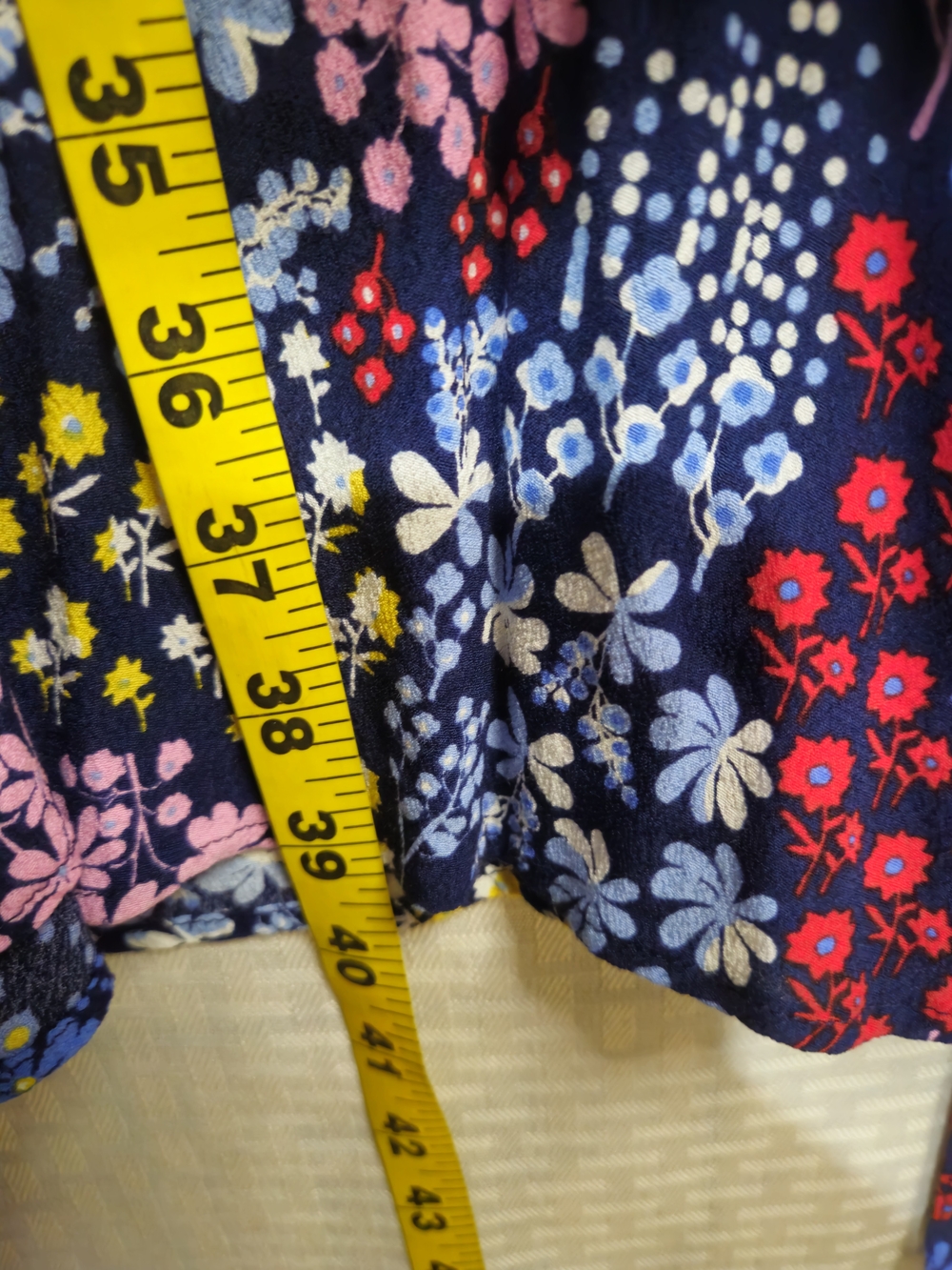 Talbots Navy Floral Button-Front Midi Dress Size 12p - Picture 12 of 13